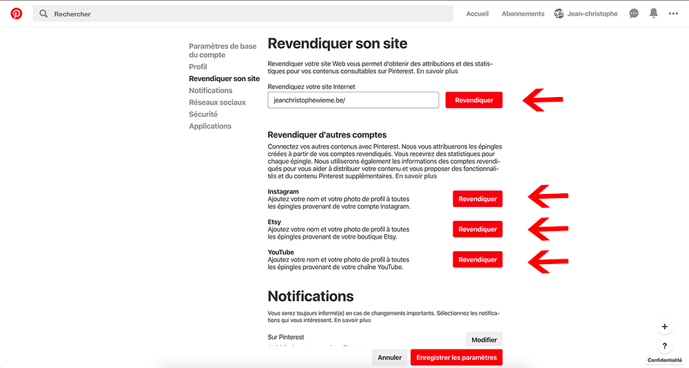 revendiquer un site